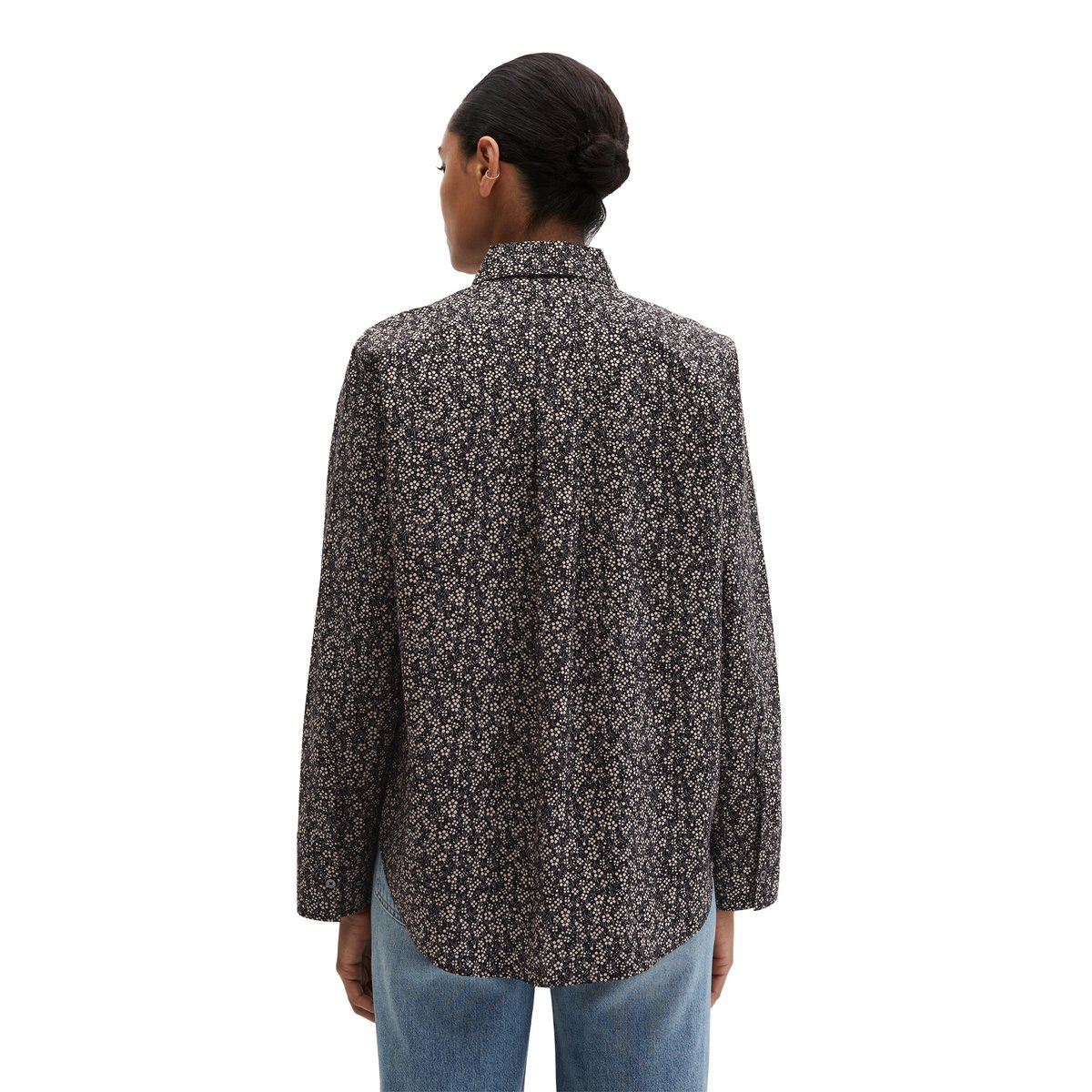 Blouse A-Shape en popeline Papertouch bleu, MARC O'POLO