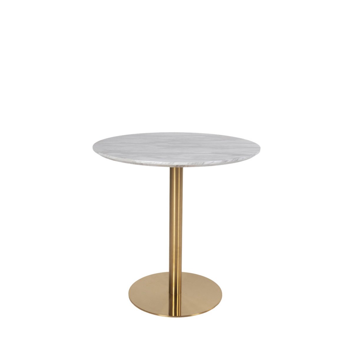 Table à manger 2 personnes ronde effet marbre- BOLZANO blanc, HOUSE NORDIC