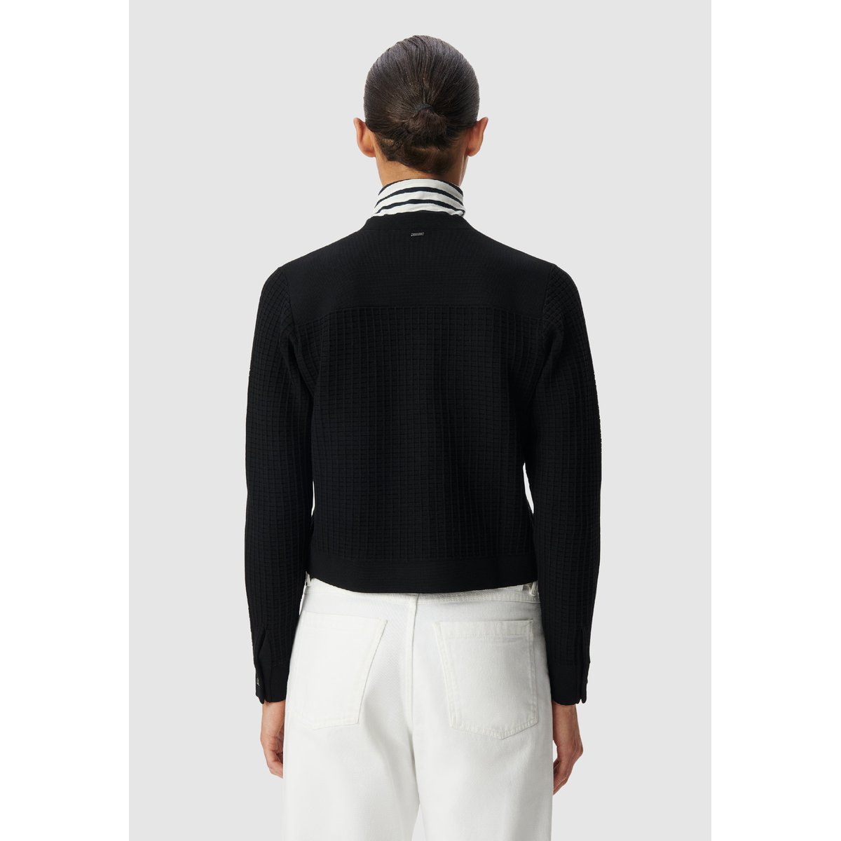 Cardigan tricot relief à poches plaquées noir, IKKS