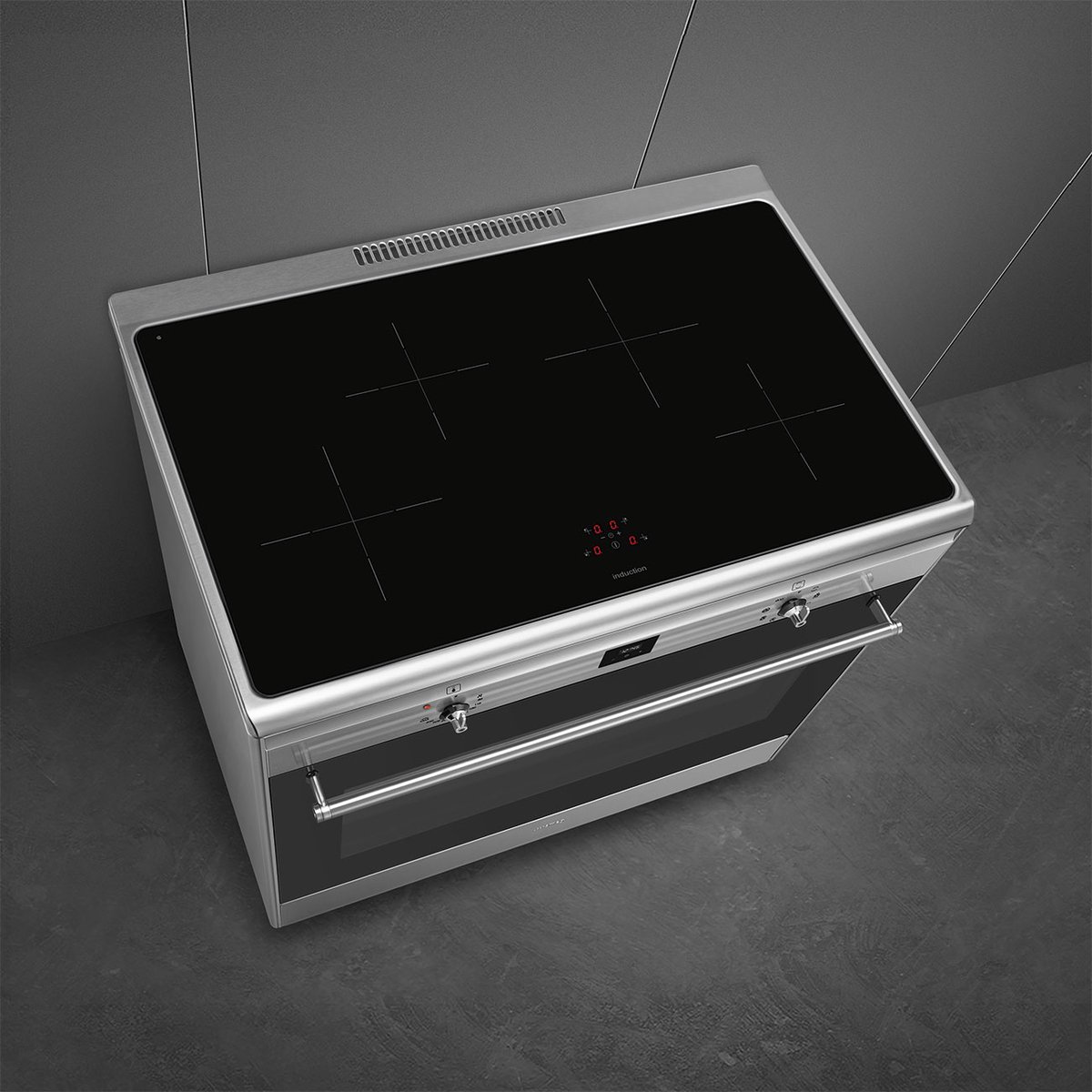 Piano de cuisson induction 4 feux 90 cm CG90 inox satiné, SMEG