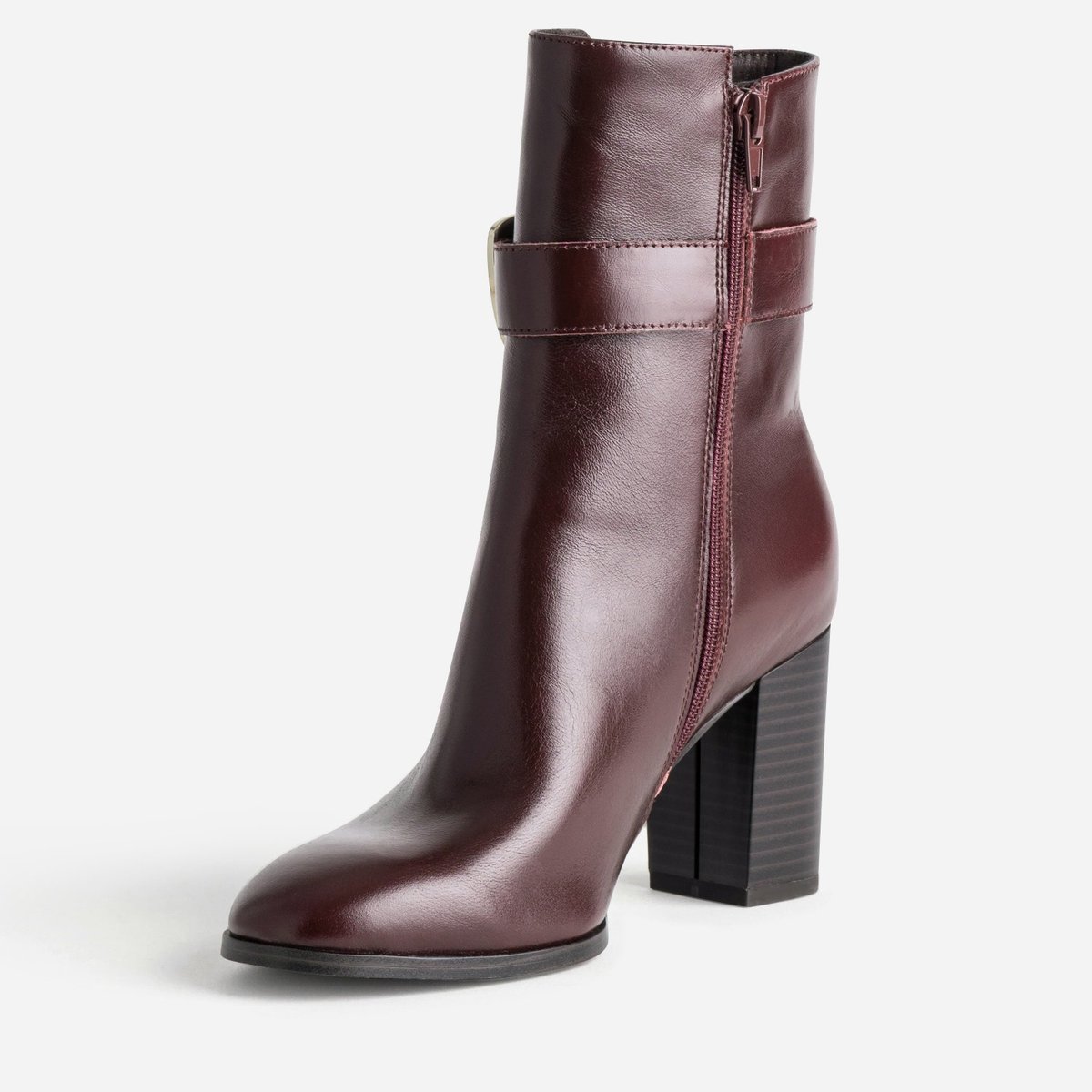Boots À Talon en cuir NAELLE bordeaux, ERAM