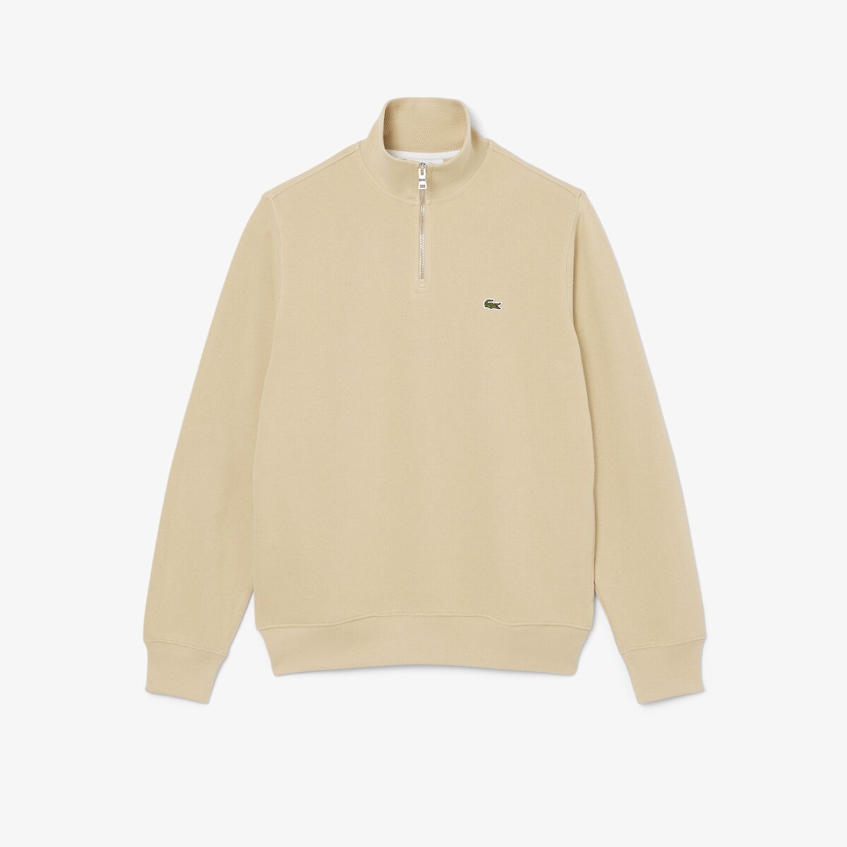 Felpa con mezza cerniera al collo Lacoste Sport beige, LACOSTE