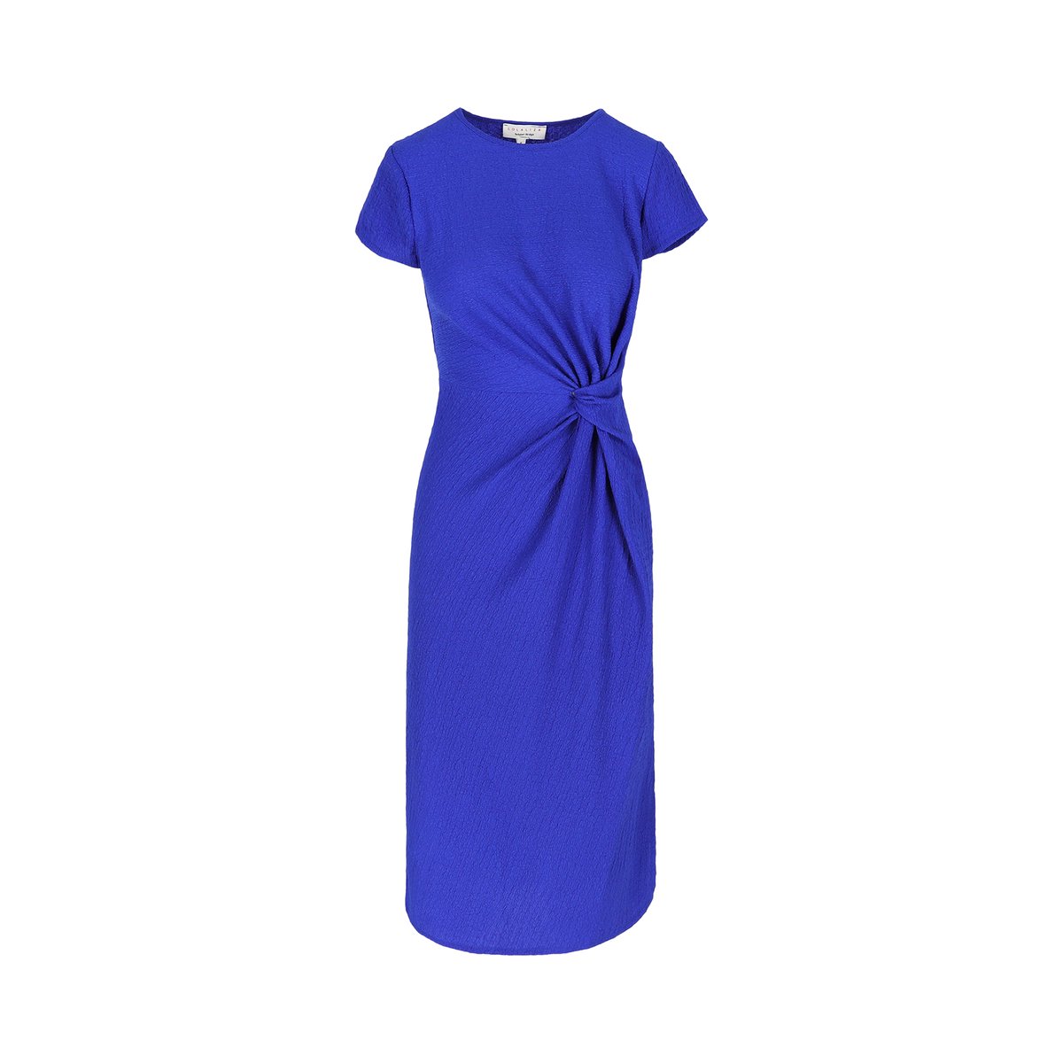 Robe midi drapée bleu electrique, LOLALIZA
