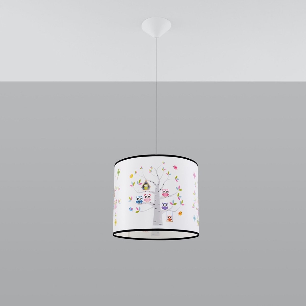 Suspension PVC Multicolore E27 1 Hibou 40 multicolore, EDEN