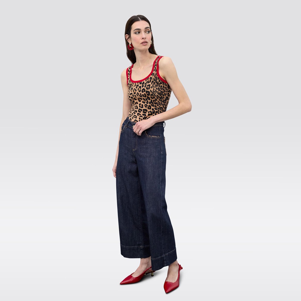 Jean wide leg taille haute denim, LOLA CASADEMUNT