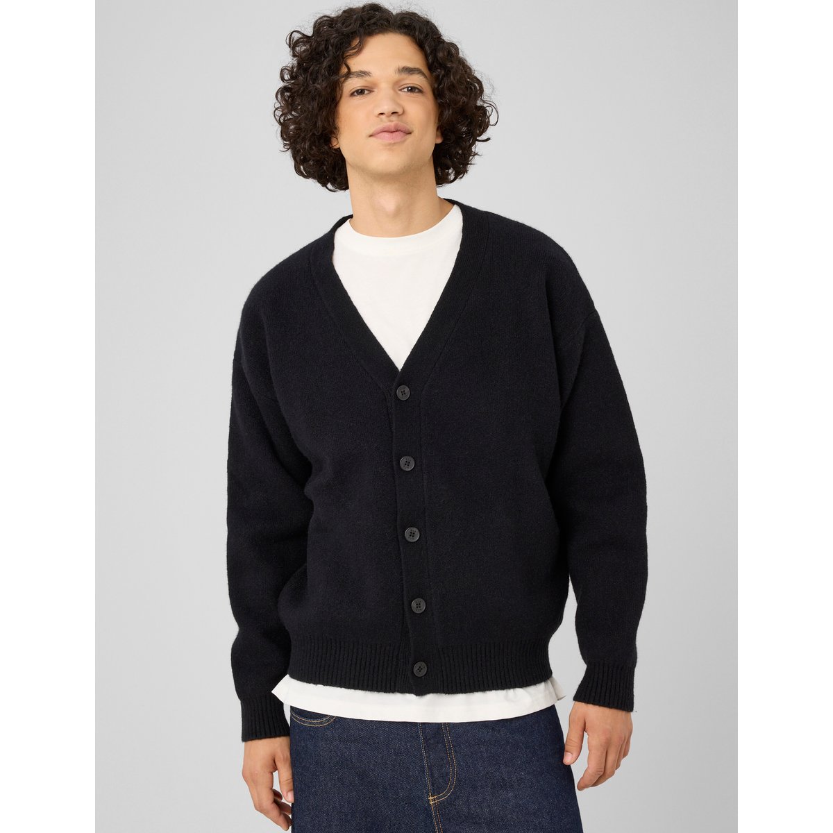 Cardigan jacquard dos noir, BZB