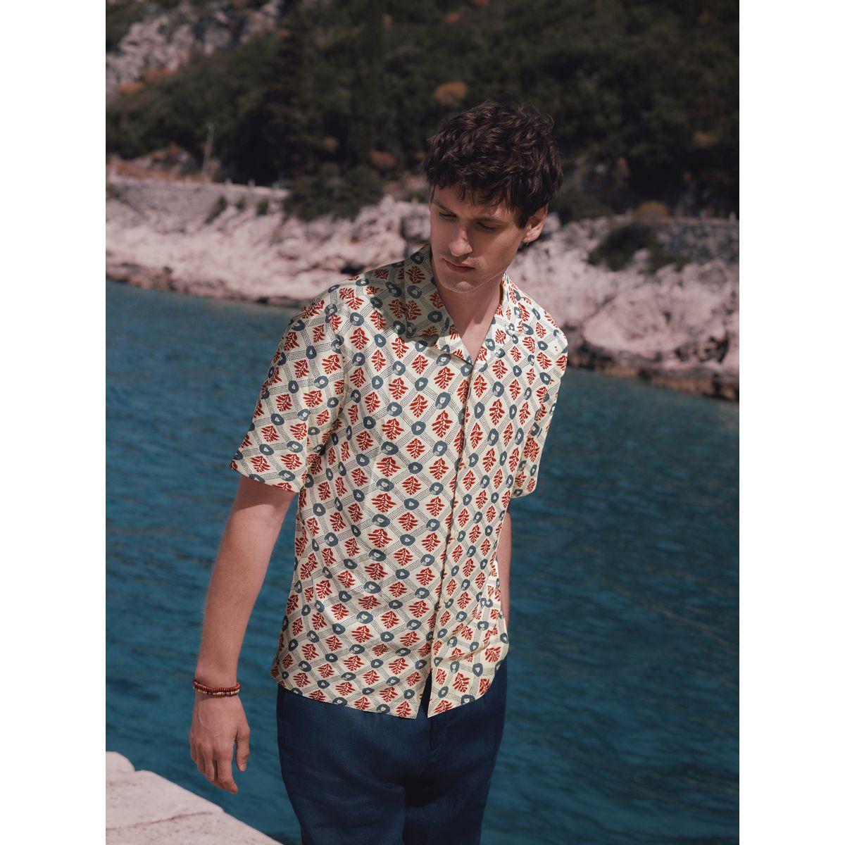 Chemise manches courtes à imprimé écru, NEXT