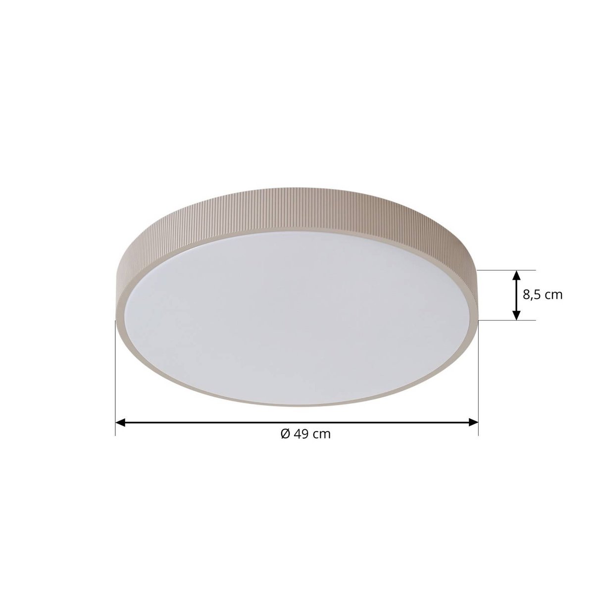 Plafonnier LED, Zylo blanc, taupe, LINDBY