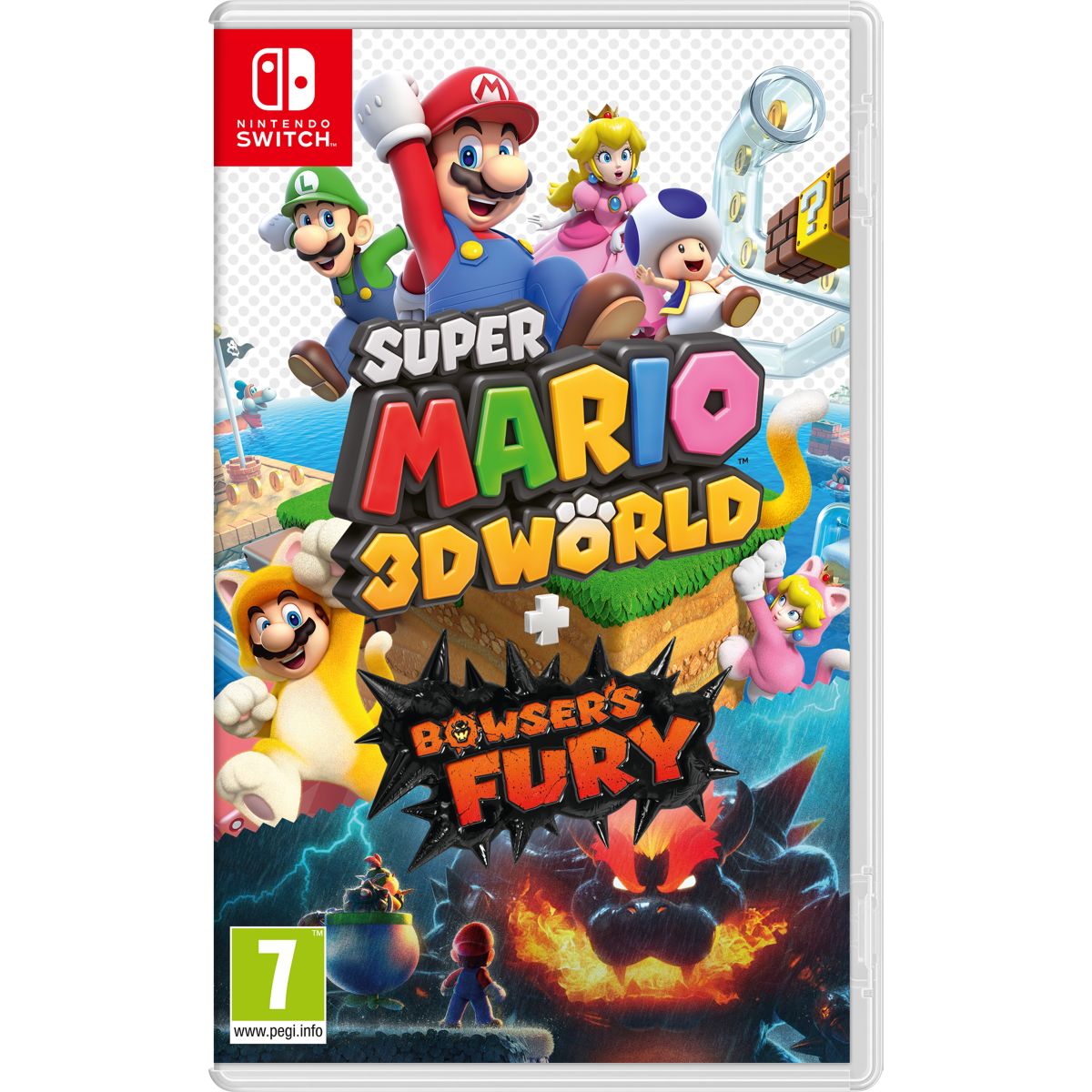 Jeu Switch Super Mario 3D World+Bowser's Fury couleur unique, NINTENDO