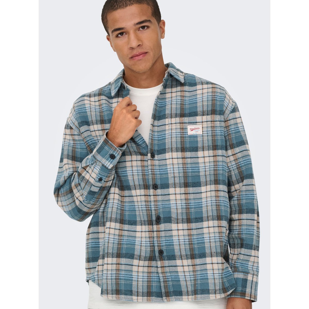 Chemise turquiose - glacier lake, ONLY & SONS