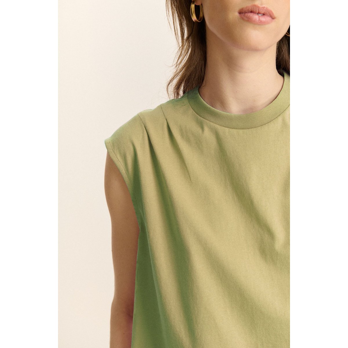 T-shirt sans manches VIVI amande, GARANCE PARIS 