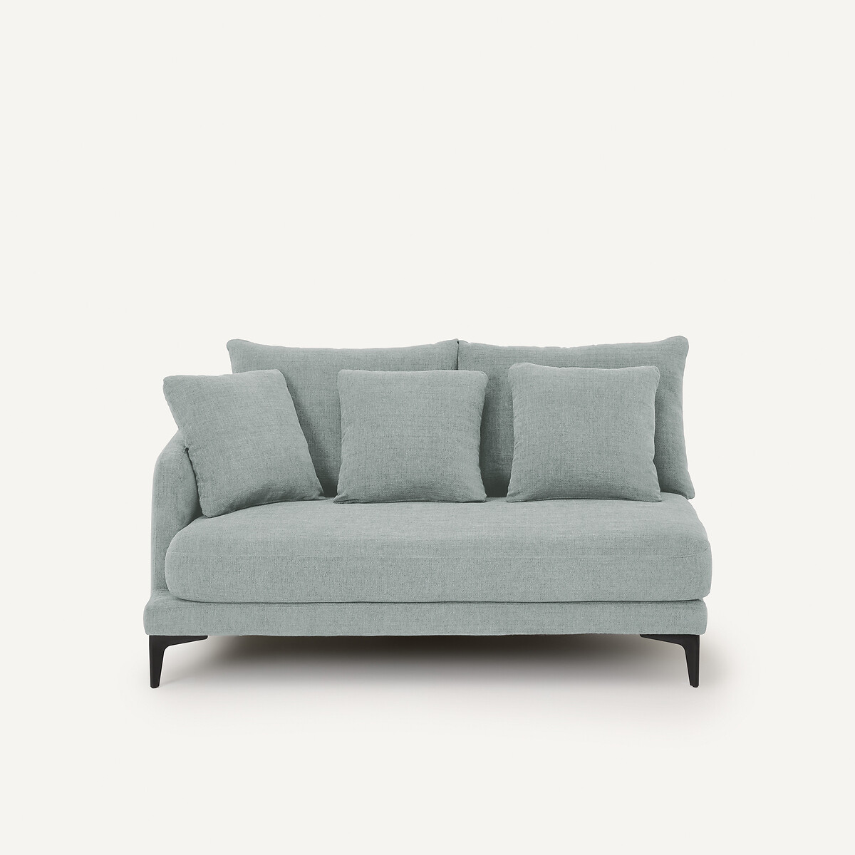 Demi-canapé 2 places en polyester natté, MODERNISTE aquamarine, EMMANUEL GALLINA X AM.PM