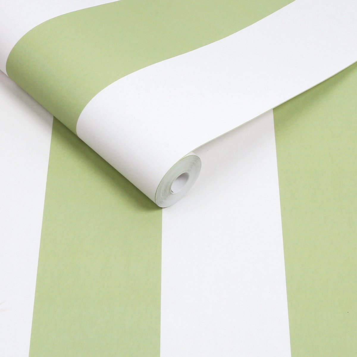 Papier peint Quartet rayures vert anis. blanc, GRAHAM ET BROWN