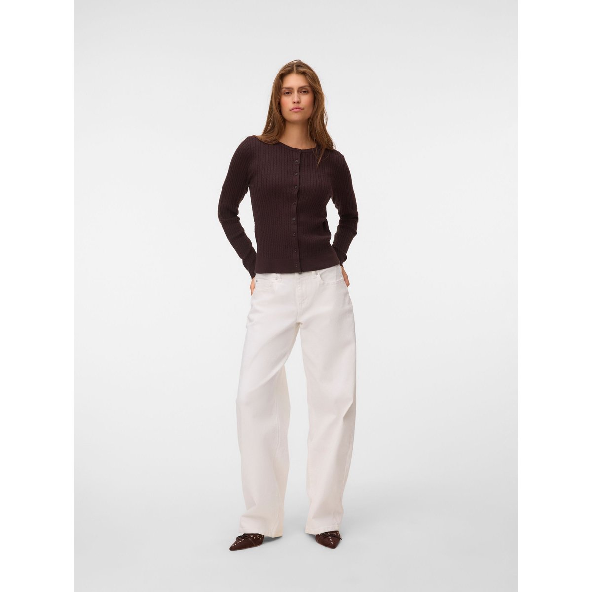 Jean Baggy Fit bright white, VERO MODA