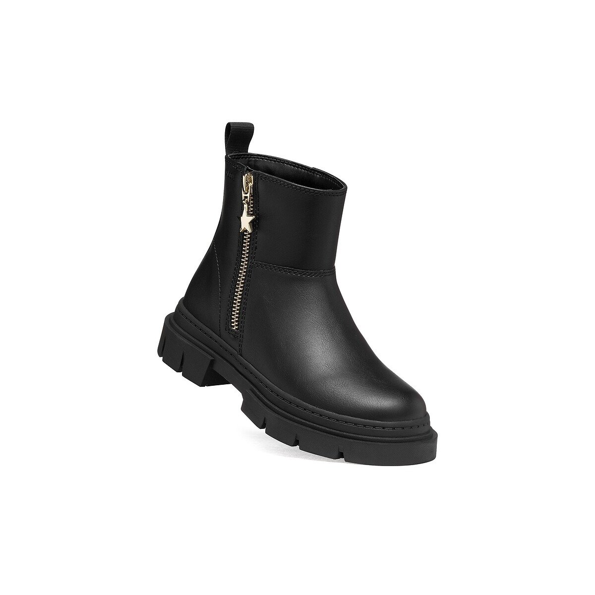 Bottines zippées en cuir, KARSYN noir, GEOX
