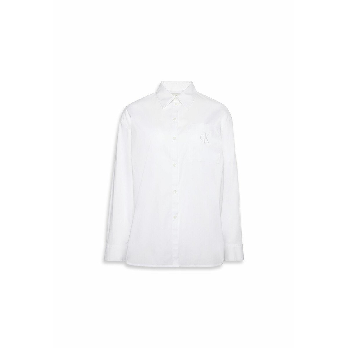 Stretch Cotton Poplin Shirt white, CALVIN KLEIN JEANS