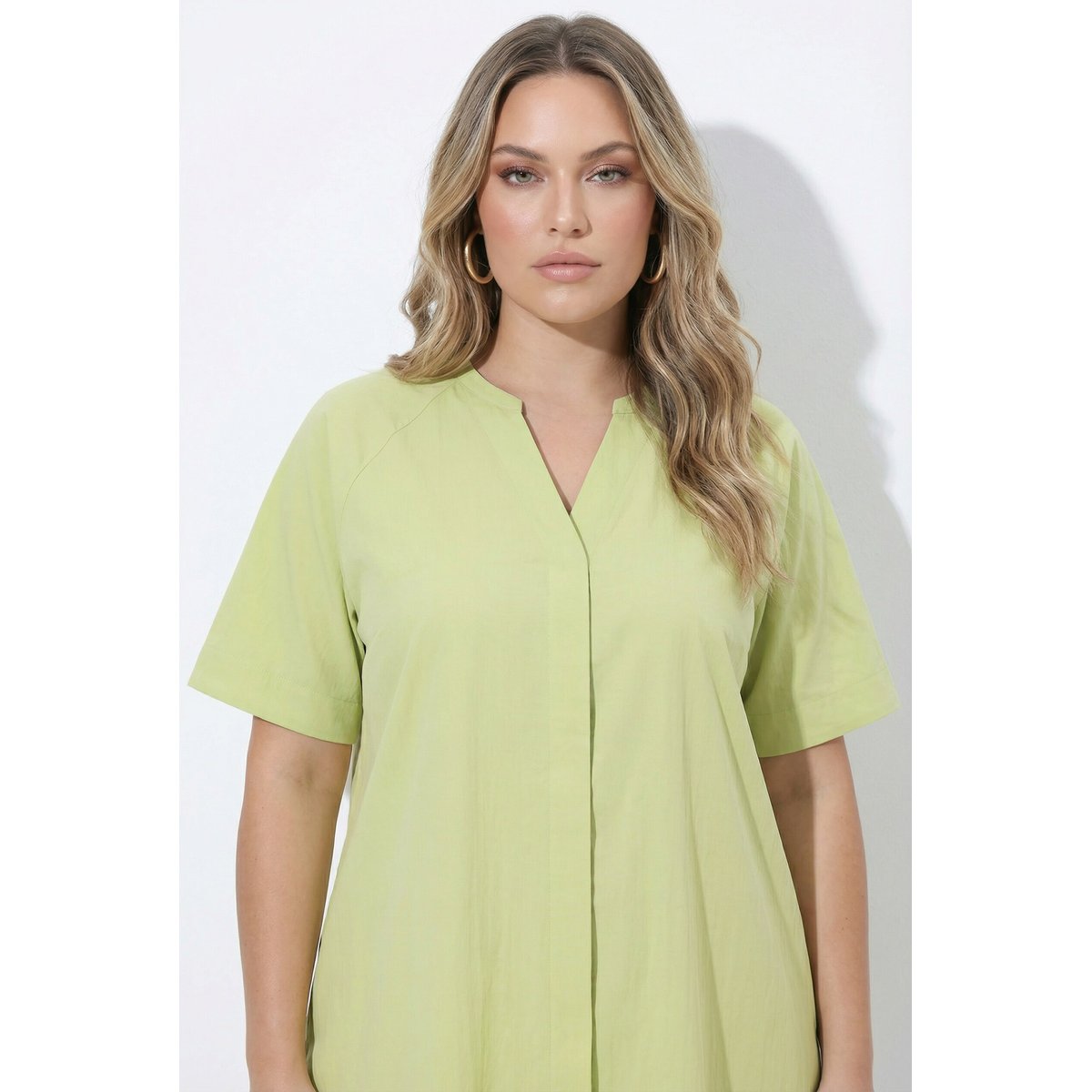Robe en popeline pistache, ULLA POPKEN