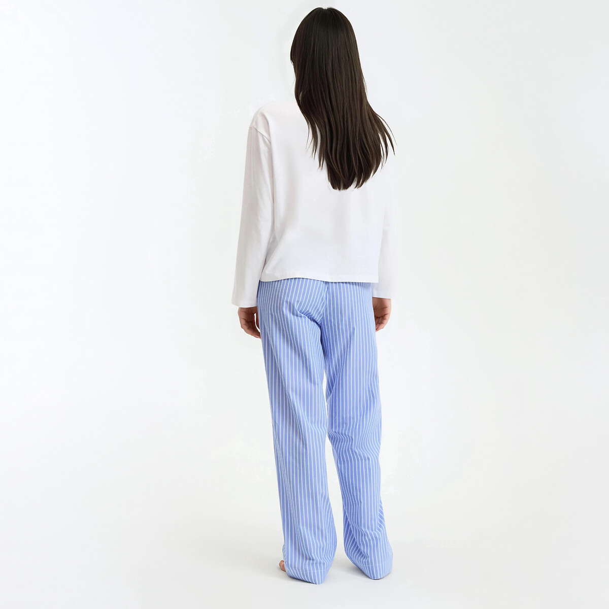 Haut de pyjama en jersey pur coton blanc, LA REDOUTE COLLECTIONS