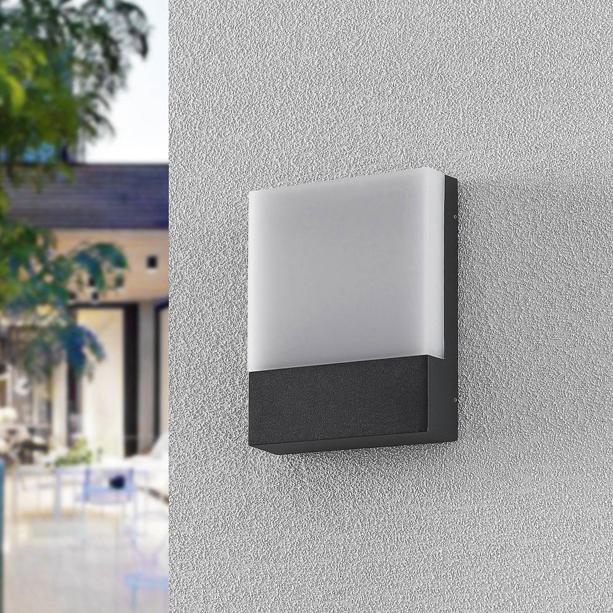 Applique extérieure en aluminium moderneLED gris foncé, blanc, LINDBY