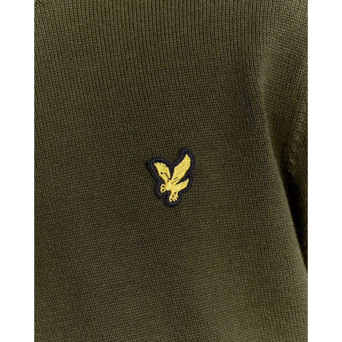Pull en coton col rond vert foncé, LYLE & SCOTT