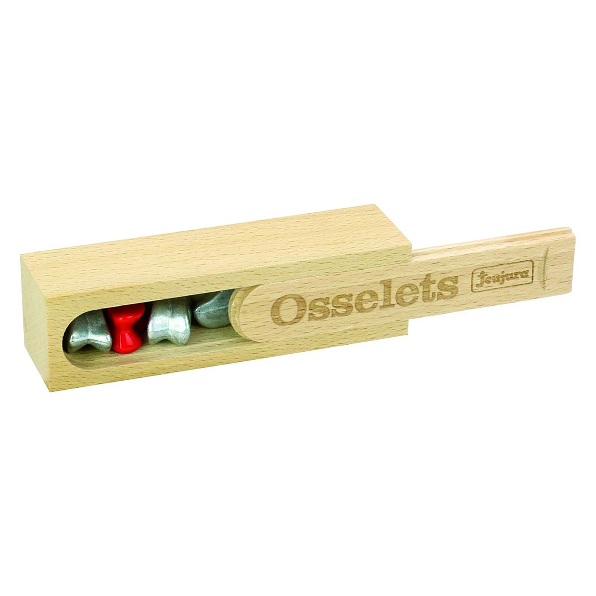 Coffret en bois - Osselets couleur unique, JEUJURA
