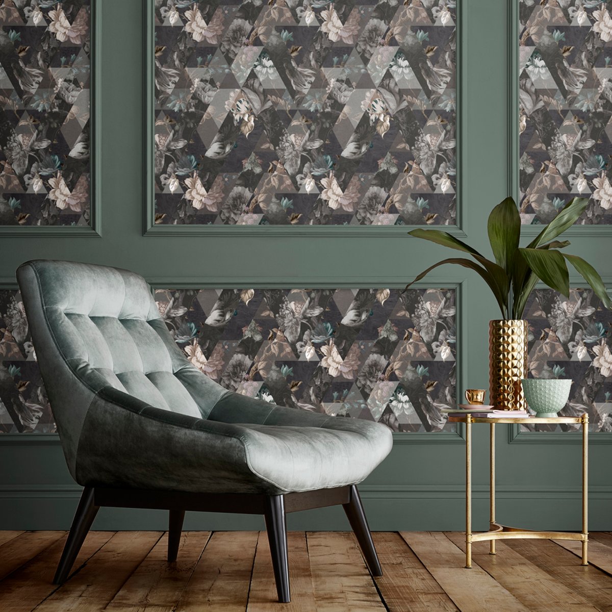 Papier peint Timepiece MoonStone gris, GRAHAM ET BROWN