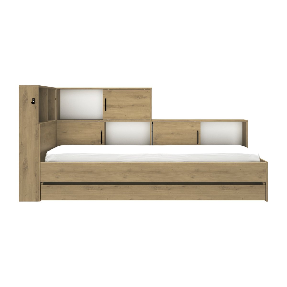 Lit avec rangement ERWAN beige, DIAGONE