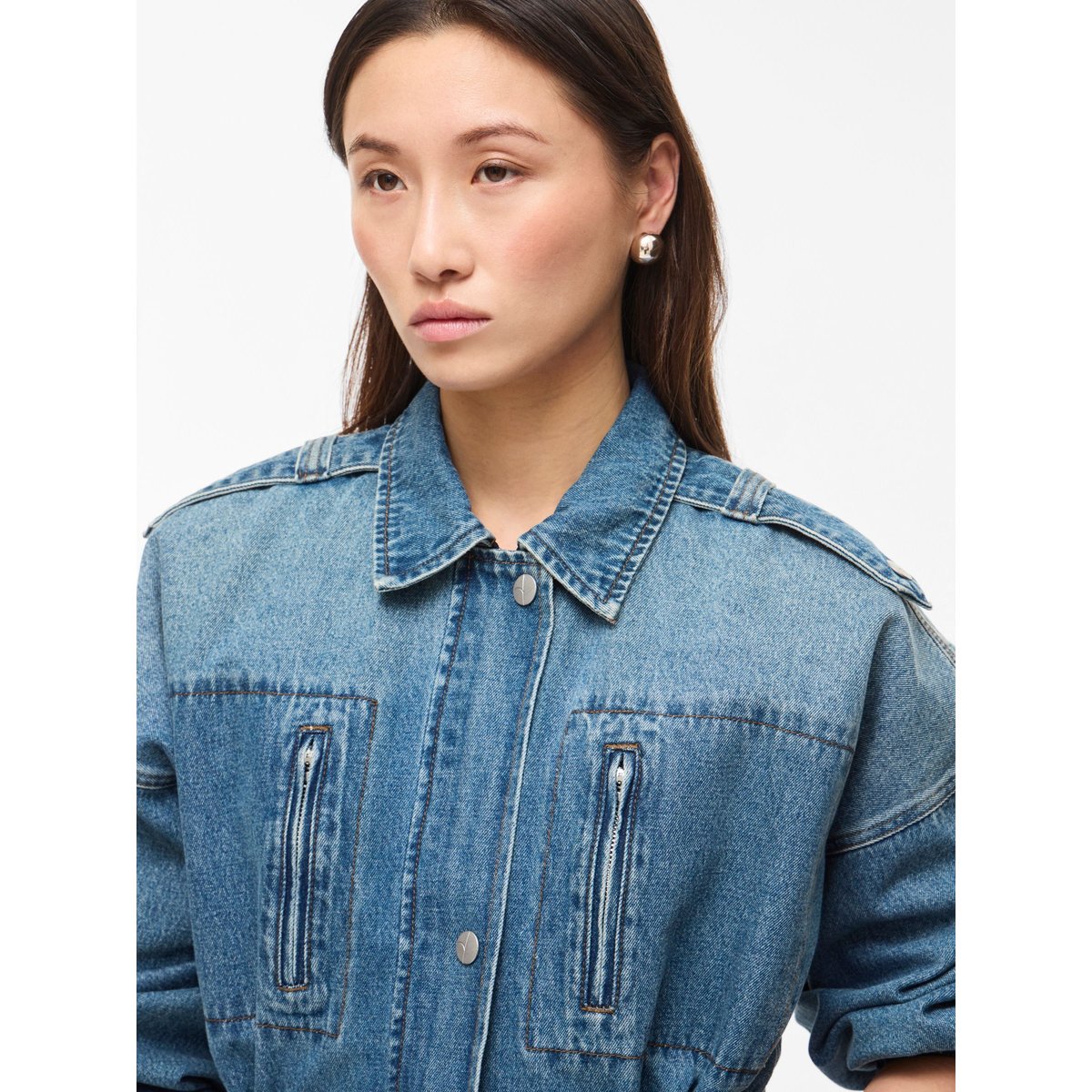Veste En Jean dark medium blue denim, ROUGE EDIT