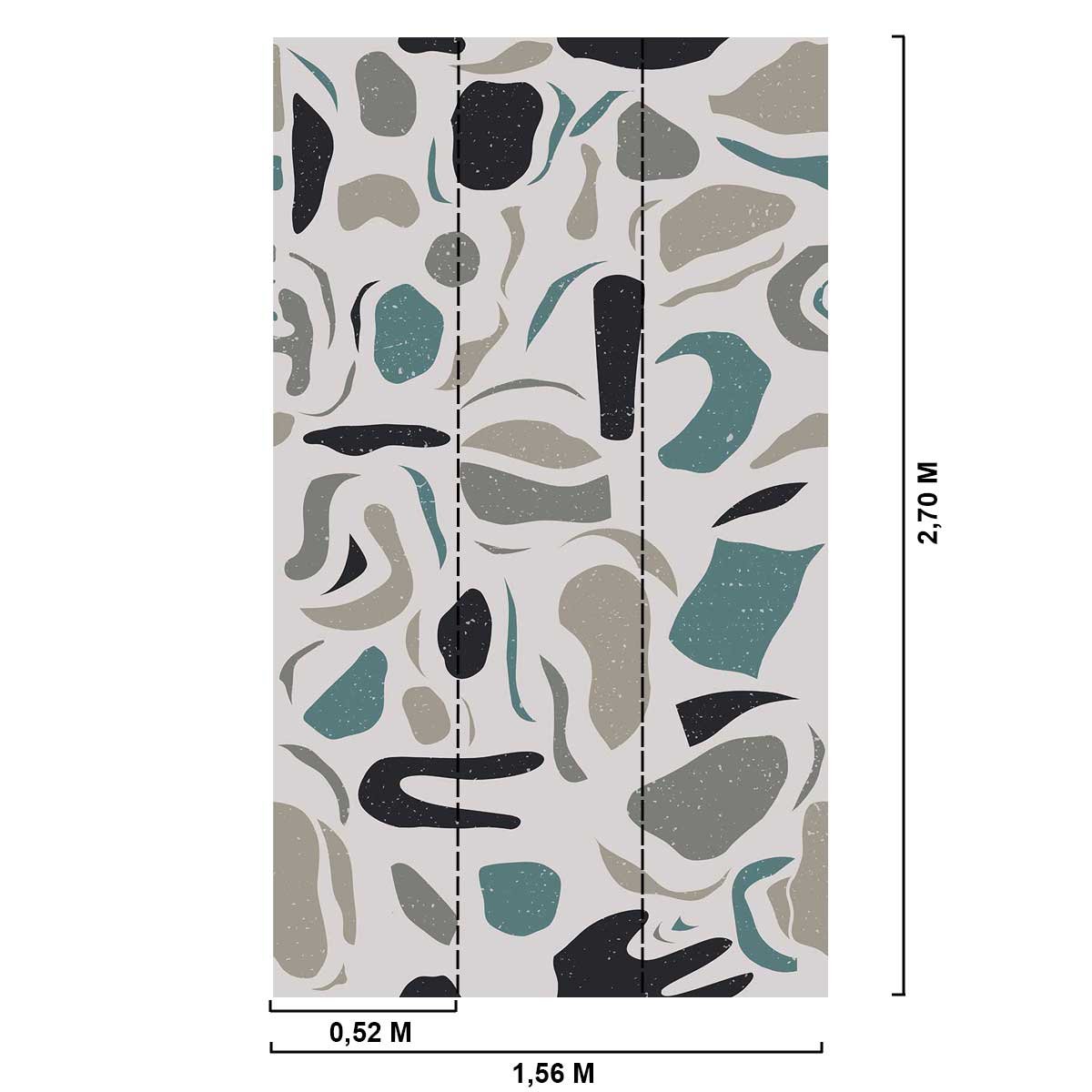 Papier peint collage bleu intissé, HEXOA