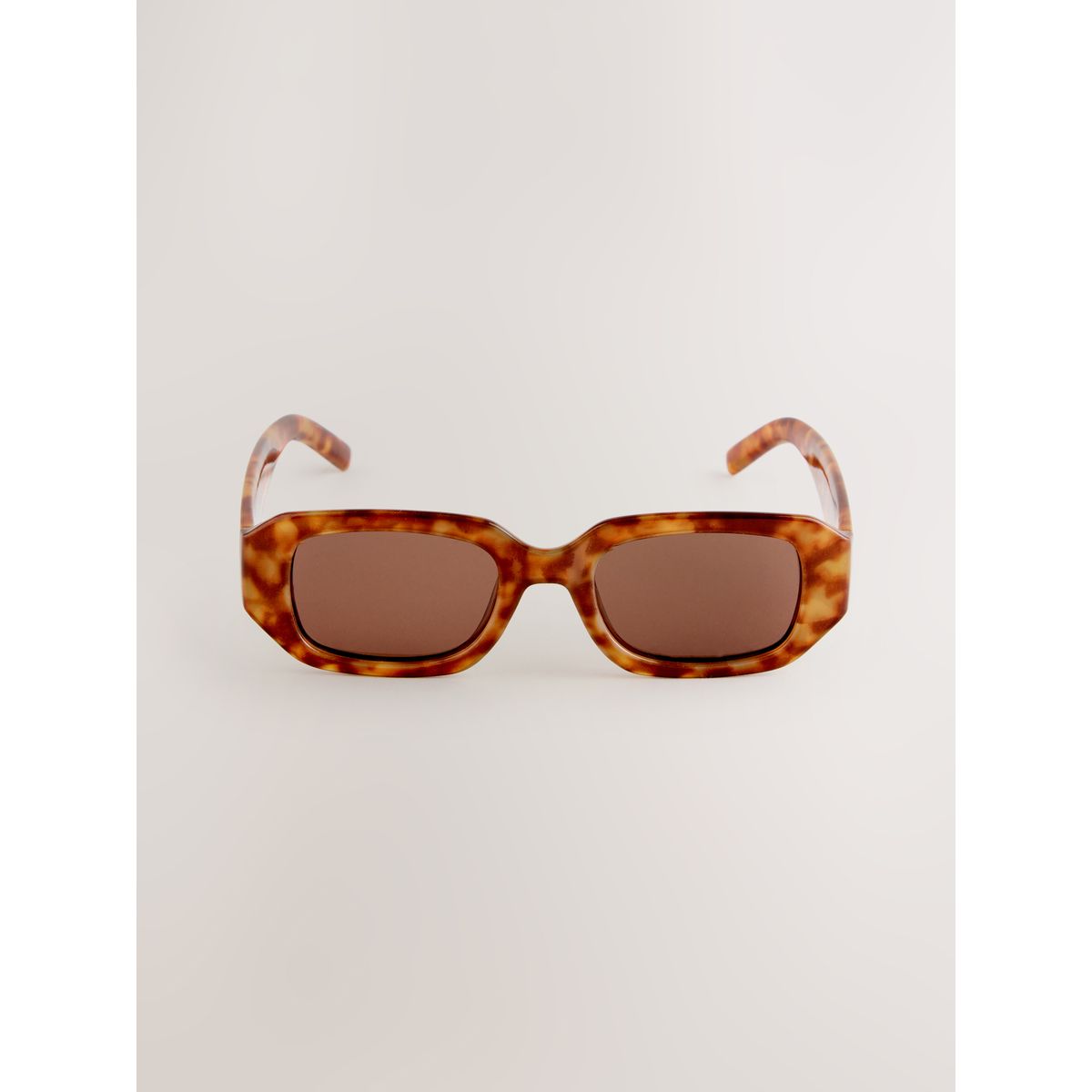 Lunettes de soleil rectangulaires brun écaille de tortue, NEXT