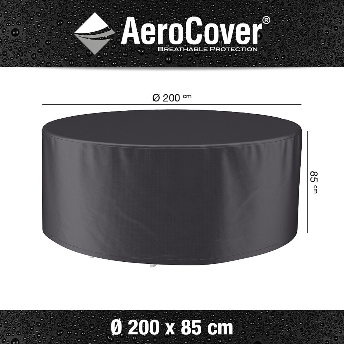 Round Garden Set Cover 200cmx85cm grey, AEROCOVER