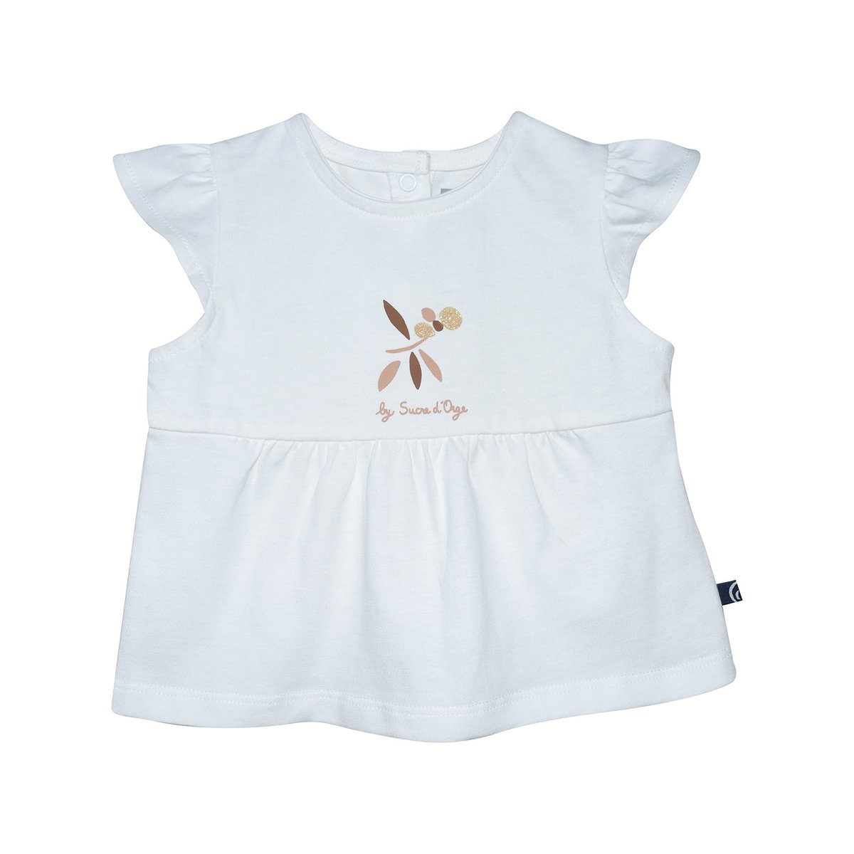 Tshirt short regia bebe blanc, SUCRE D'ORGE