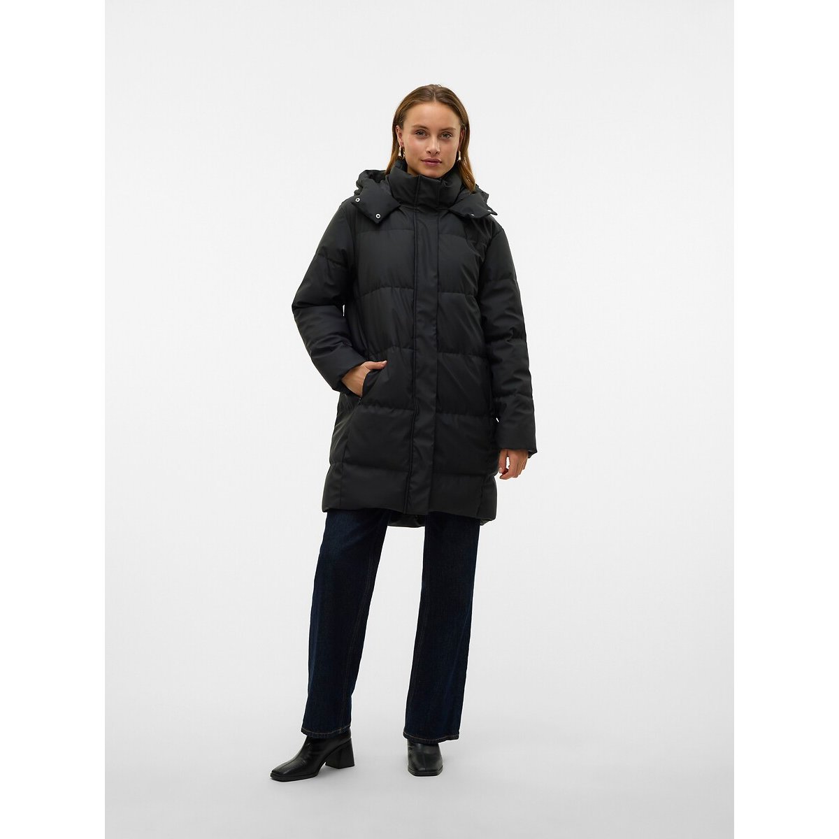 Piumino media lunghezza nero , VERO MODA