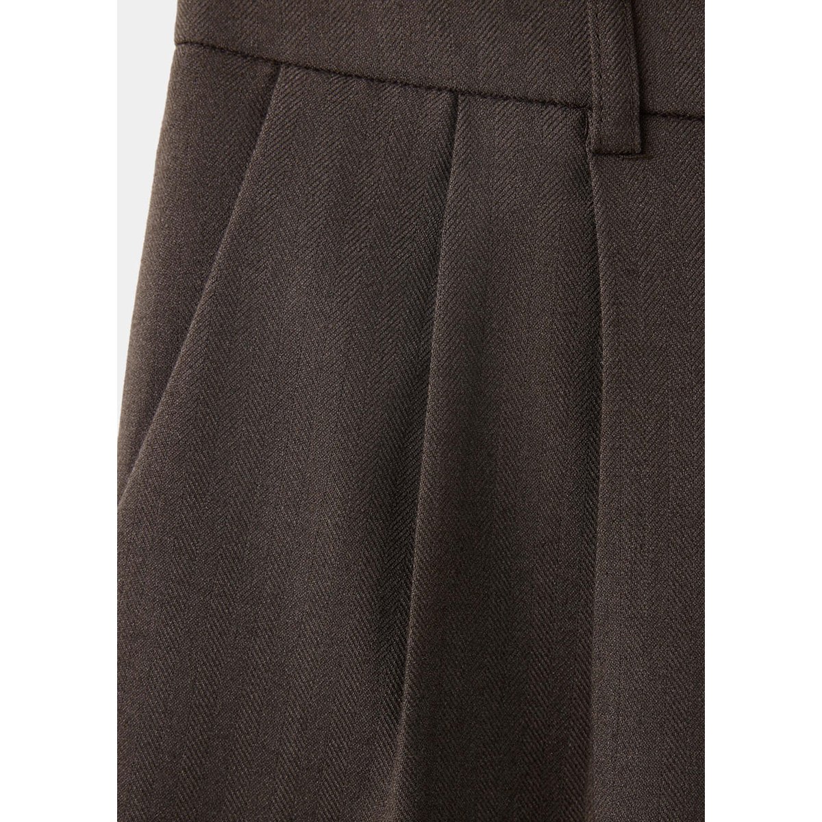 Pantalon droit pinces marron, MANGO TEEN