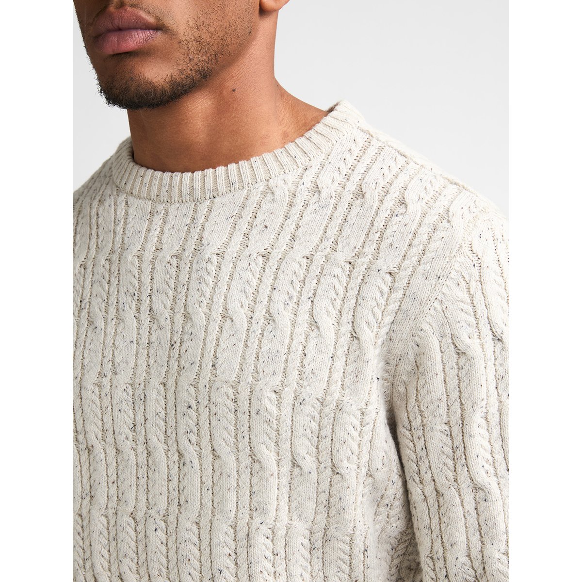 Pull torsadé steelgate blanc antique white melee, PETROL INDUSTRIES