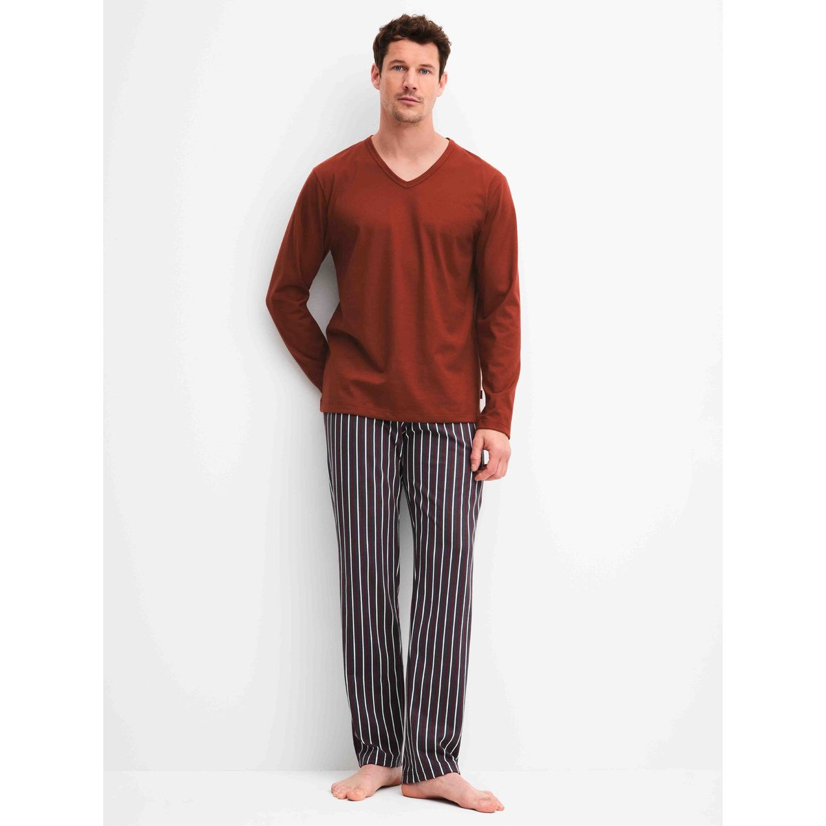 Pyjama manches longues Coton COTTON SPECIAL brick red, CALIDA