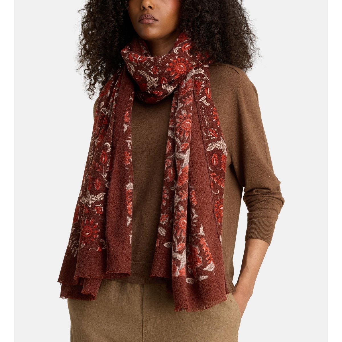 Etole laetitia fleurs marron, GALERIES LAFAYETTE