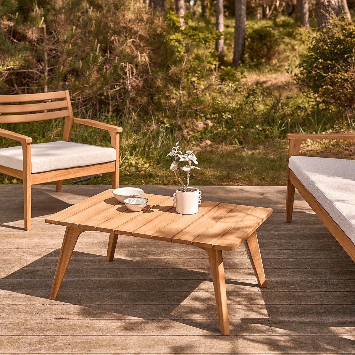 Table basse de jardin en teck massif  BARI naturel, BERAH GETAH