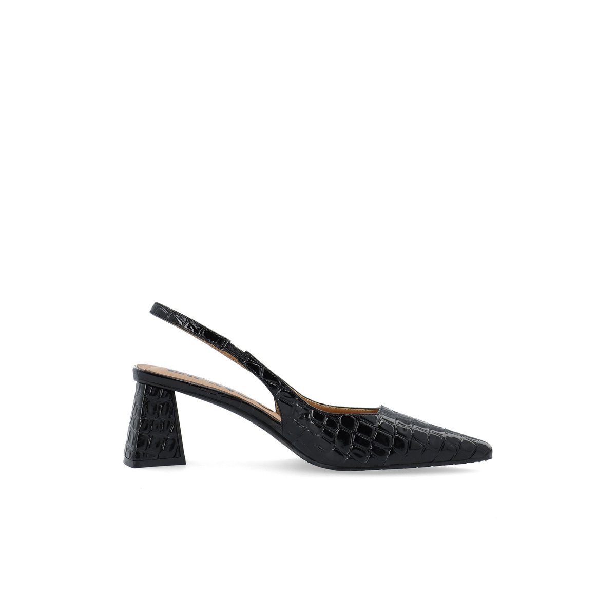 Chaussures À Bride Arrière noir - blackcrocopatent, BIANCO