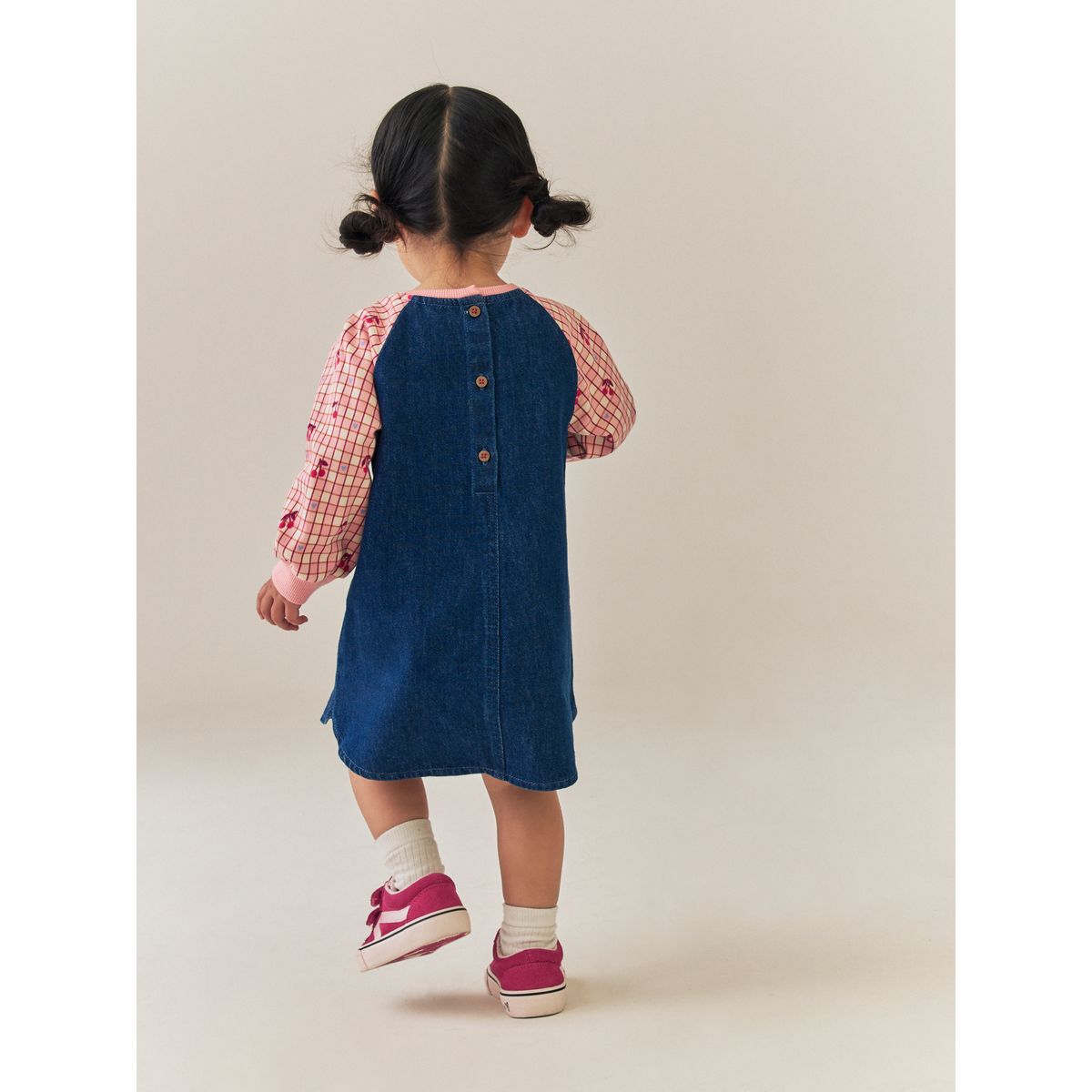 Robe en jean à manches raglan impression cerise, NEXT