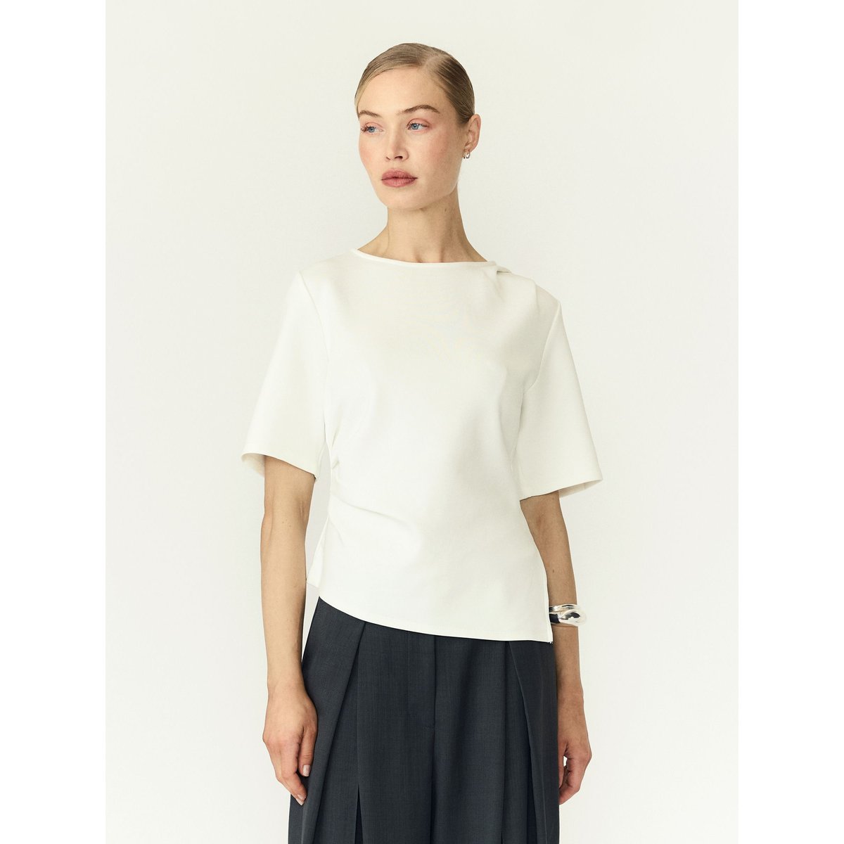 T-Shirt star white, YAS