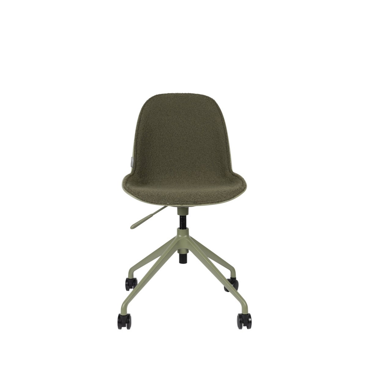 Chaise de bureau en tissu bouclette pivotante à roulettes- ALBERT KUIP vert, ZUIVER