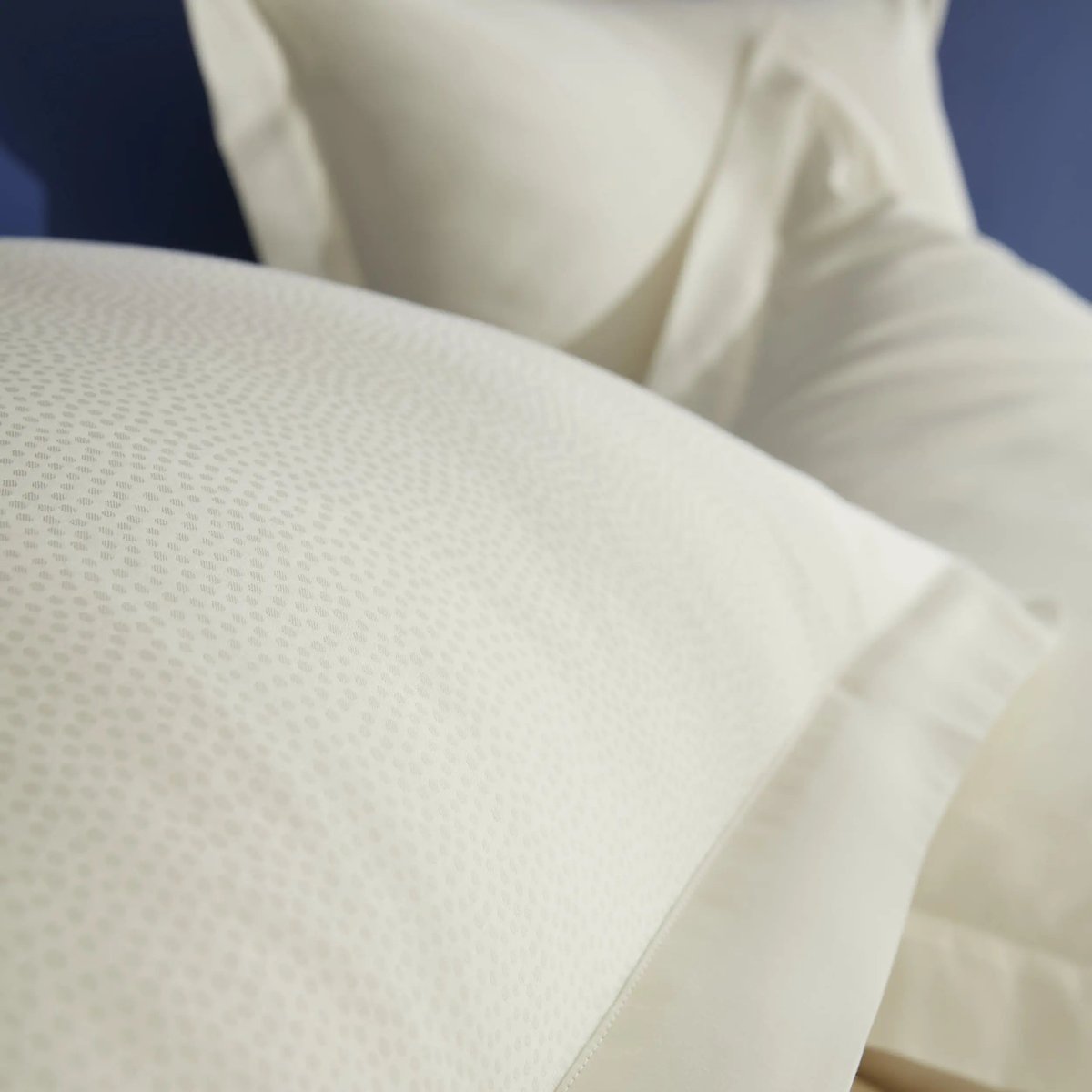 Taies d'oreiller satin de coton Jacquard ELITE lot de 2 ivoire, MPC MAISON