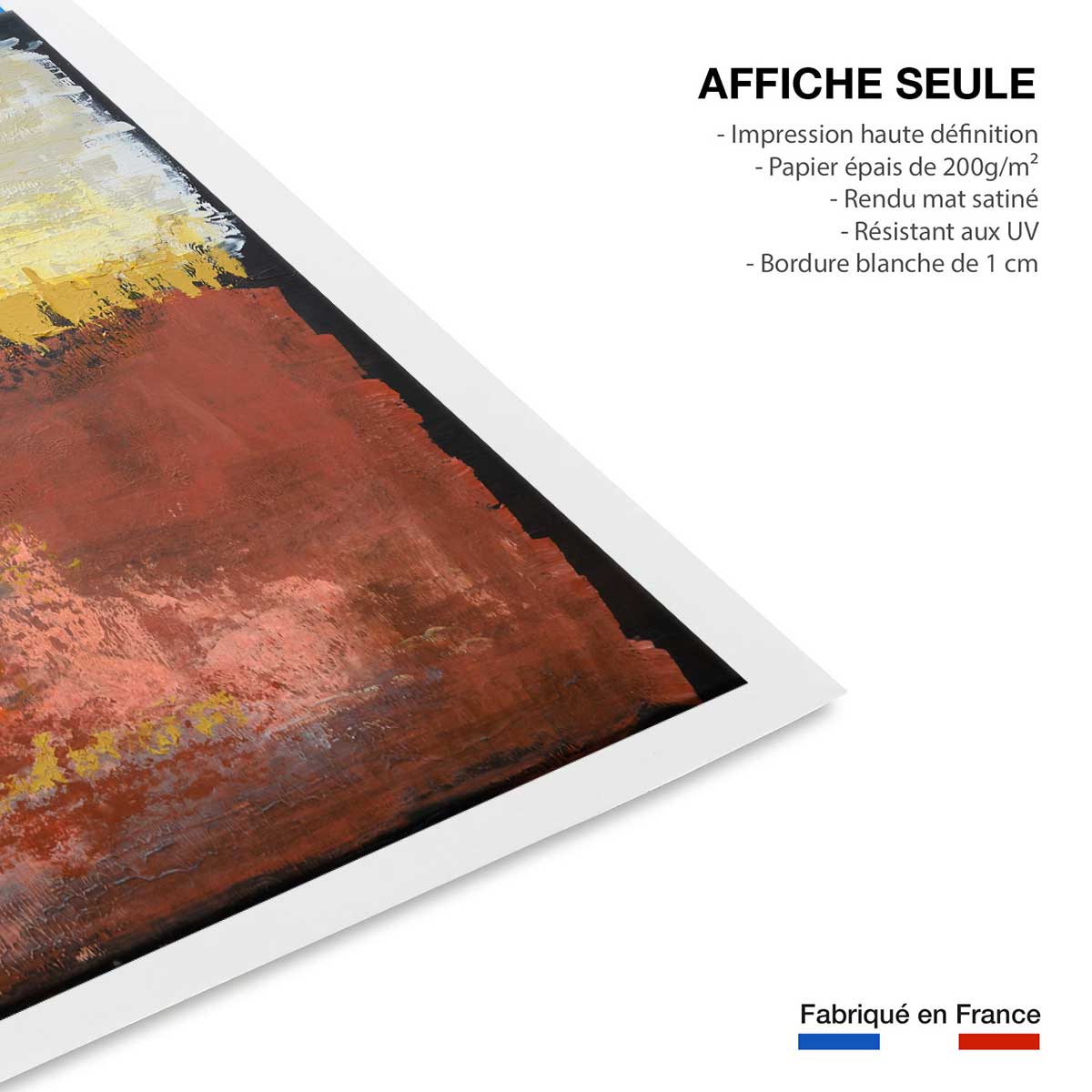 Affiche abstrait art primitif affiche seule, HEXOA