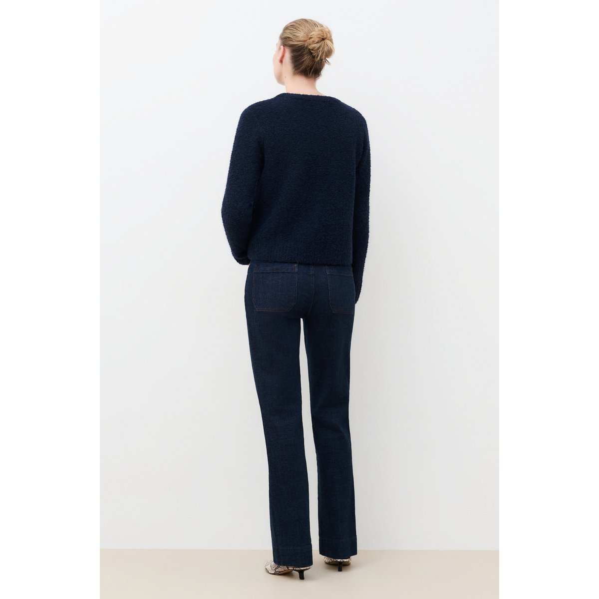 Cardigan droit col rond MWILSON bleu marine, CAROLL