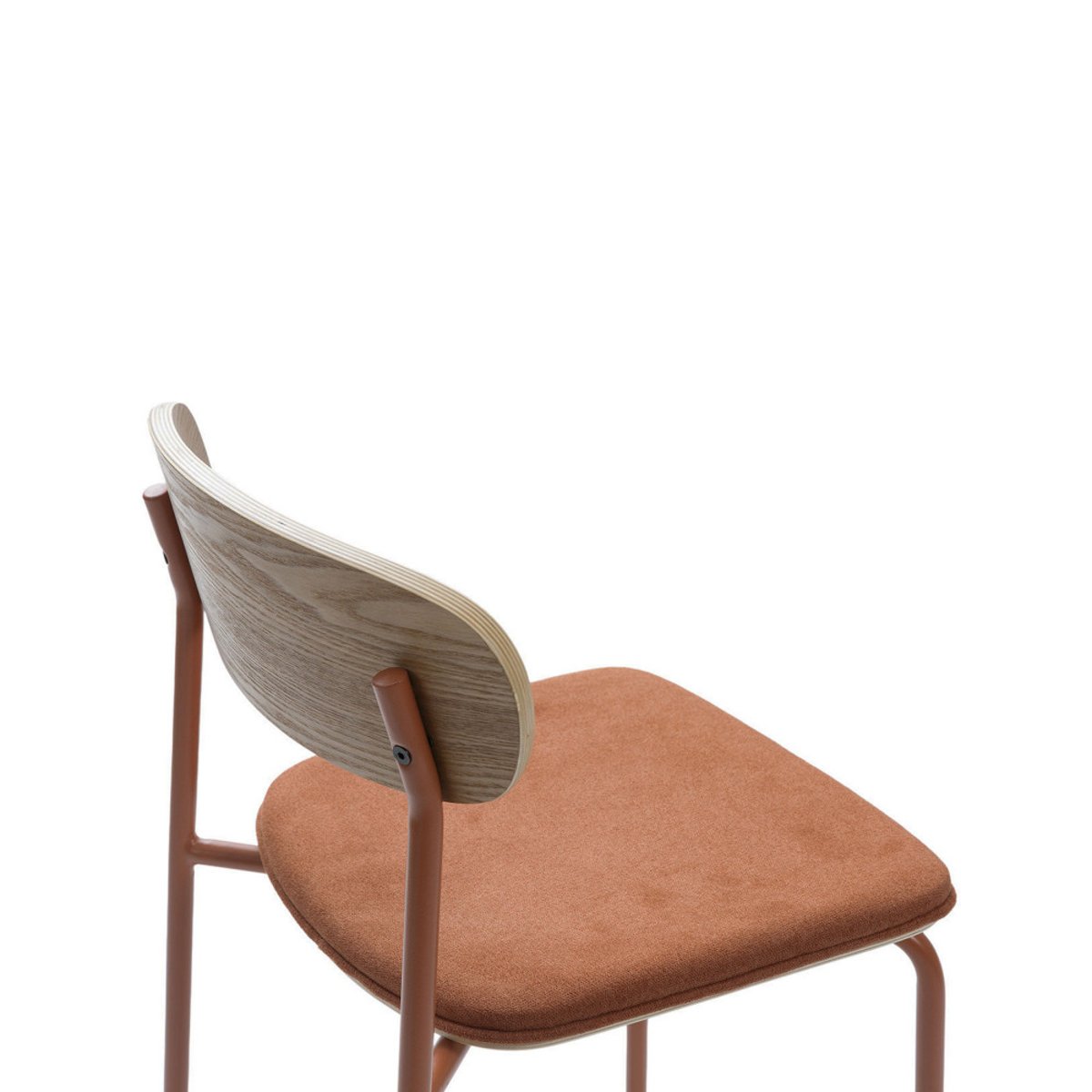 Lot de 2 chaises de bar en tissu et métal H66cm- ARNO rouille, DRAWER