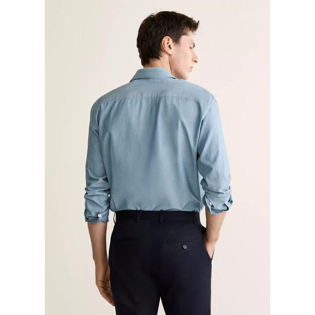 Chemise slim fit 100 % coton bleu, MANGO MAN