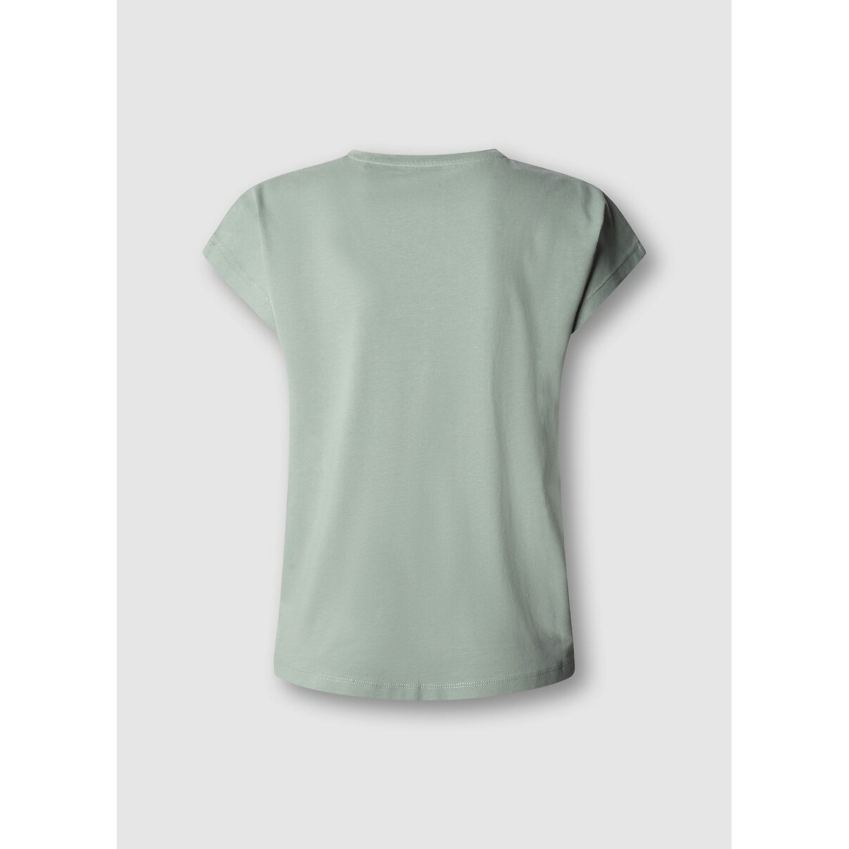 T-shirt met korte mouwen en ronde hals, logo op de borst lichtgroen, PEPE JEANS