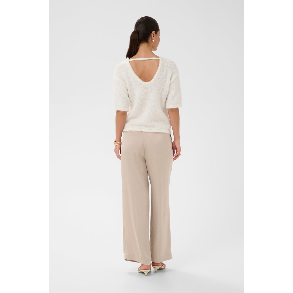 Pullover tricoté blanc, KAFFE