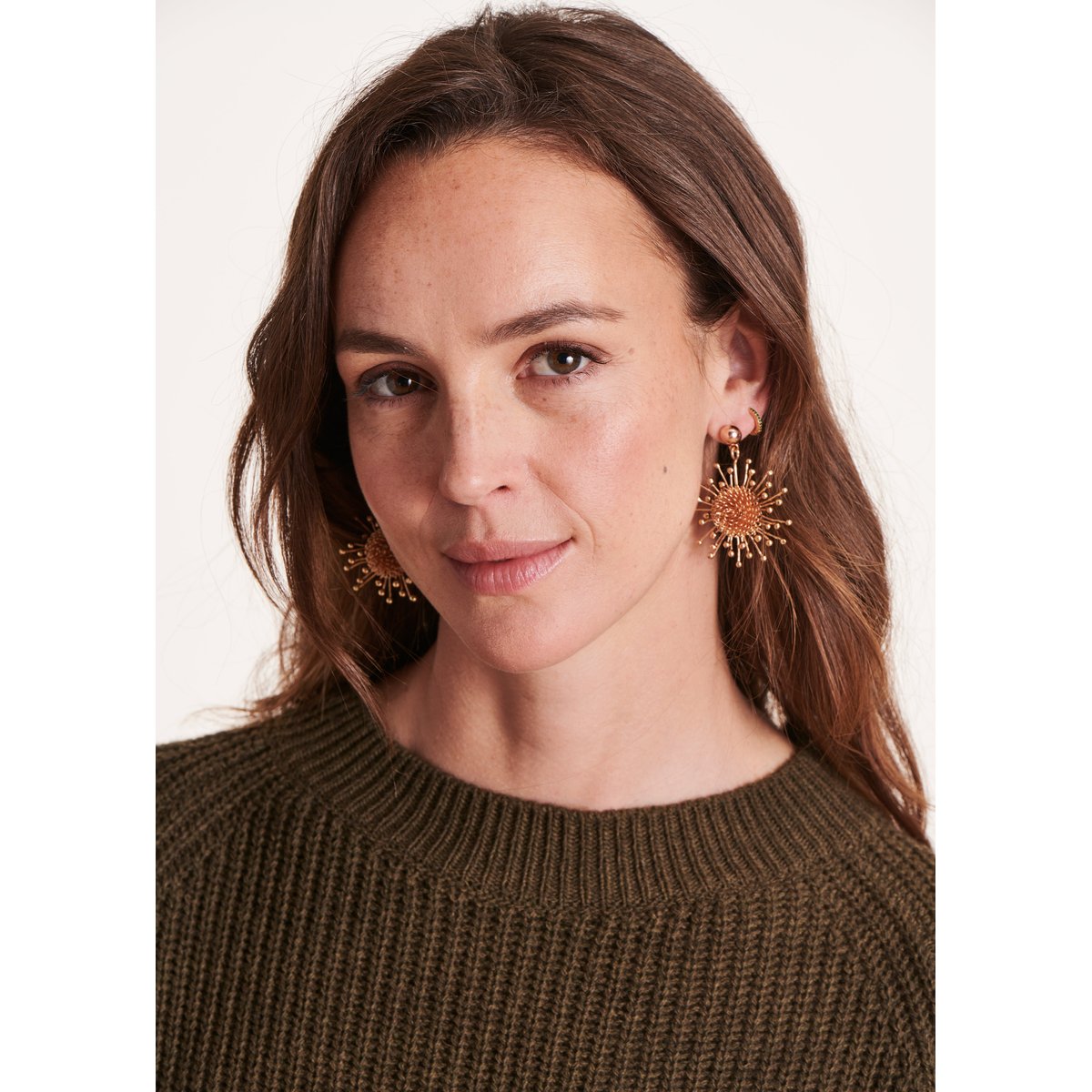 Boucles d'oreilles pampille soleil doré, LA FEE MARABOUTEE